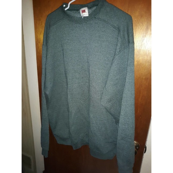 Vtg 90s Member’s Mark Blank Crewneck Sweatshirt Heavyweight 2XL XXL Olive Green - Picture 1 of 3